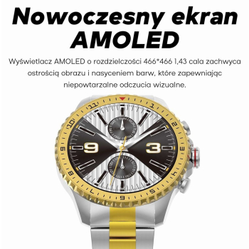 Smartwatch Męski GRAVITY GT16-1 Gold / Złota Bransoleta