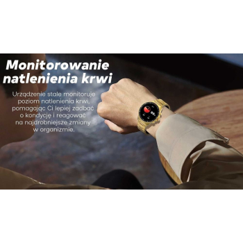 Smartwatch Męski GRAVITY GT16-1 Gold / Złota Bransoleta