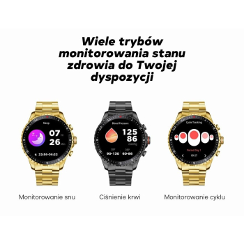 Smartwatch Męski GRAVITY GT16-1 Gold / Złota Bransoleta