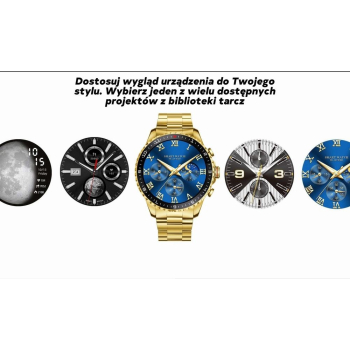 Smartwatch Męski GRAVITY GT16-1 Gold / Złota Bransoleta