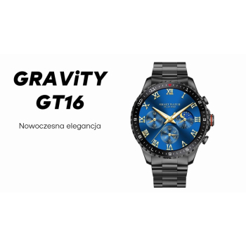 Smartwatch Męski GRAVITY GT16-1 Gold / Złota Bransoleta