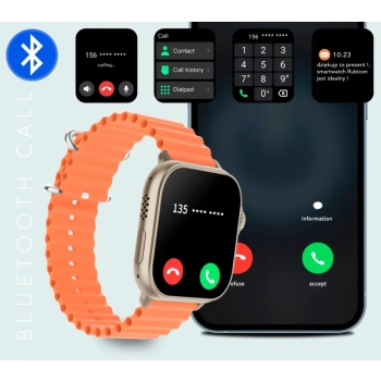Smartwatch Męski RUBICON RNCF17 Tytan/Orange SMARUB269