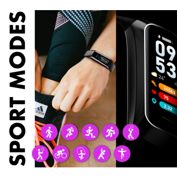 Smartband Damski RUBICON RNCF05 Rose Gold/Berry SMARUB214