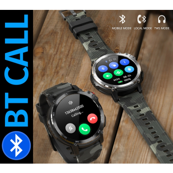Smartwatch Męski RUBICON RNCF08 Black/Moro SMARUB232