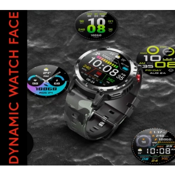 Smartwatch Męski RUBICON RNCF08 Black/Moro SMARUB232