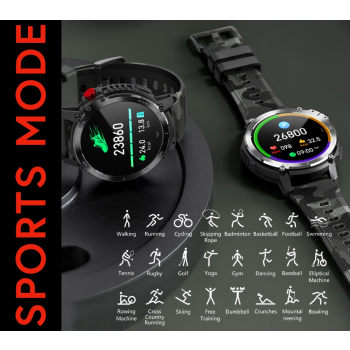 Smartwatch Męski RUBICON RNCF08 Black/Moro SMARUB232