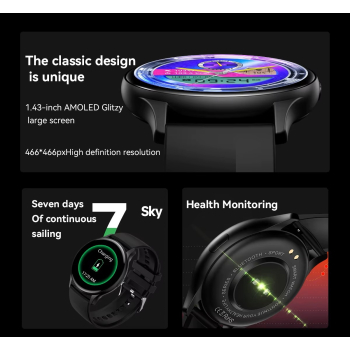 Smartwatch RUBICON RNCF11 Black SMARUB240