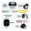 Smartwatch Męski GRAVITY GT18-6 Czarny Pasek Silikonowy + Granatowy Pasek