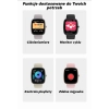 Smartwatch Męski GRAVITY GT18-6 Czarny Pasek Silikonowy + Granatowy Pasek