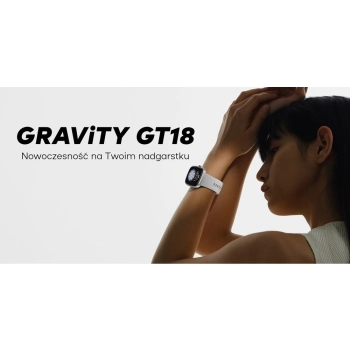 Smartwatch Męski GRAVITY GT18-6 Czarny Pasek Silikonowy + Granatowy Pasek