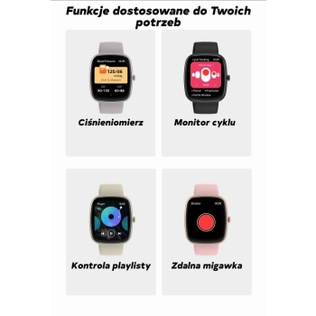 Smartwatch Męski GRAVITY GT18-6 Czarny Pasek Silikonowy + Granatowy Pasek