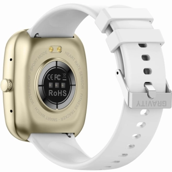 Smartwatch Damski GRAVITY GT18-8 Beżowy Pasek Silikonowy + Biały Pasek