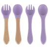 Naczynia silikonowe dla dzieci zestaw 8 elementów fioletowe
