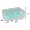 Lunch box śniadaniówka pudełko śniadaniowe z przegródkami dzielone 2200ml miętowe