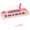 Keyboard dla dzieci pianinko interaktywne organki 37 klawiszy mikrofon statyw różowe
