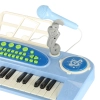 Keyboard dla dzieci pianinko interaktywne organki 37 klawiszy mikrofon statyw niebieskie