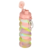 Butelka na wodę bidon silikonowy składany z uchwytem BPA FREE 500ml tęczowy