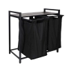 Kosz na pranie bieliznę 2 komory z półką blatem pojemnik loft 92l