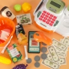Kasa fiskalna dla dzieci supermarket sklep skaner kalkulator koszyk z akcesoriami 36 el.