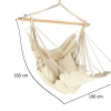 Krzesło brazylijskie z podnóżkiem leżak wiszący huśtawka 130cm beż