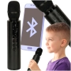 Mikrofon bezprzewodowy karaoke dla dzieci głośnik Bluetooth 2000mAh karta SD USB wysoka jakość czarny