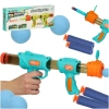 Pistolet na kulki karabin na piankowe naboje solidny dla dzieci gra 2w1 niebieski
