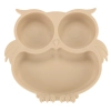 Naczynia silikonowe dla dzieci sowa zestaw 8 elementów beżowe