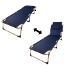 Łóżko polowe składane turystyczne kanadyjka leżanka z regulacją 193 cm granat