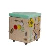 Pufa ze schowkiem dla dzieci kostka manipulacyjna