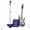 Gitara elektryczna rockowa ze wzmacniaczem mikrofonem dla dzieci niebieska