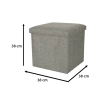 Pufa składana ze schowkiem otwierana do siedzenia podnóżek szara 38x38x38cm