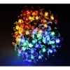 Lampki ogrodowe solarne kwiatki 7m 50LED multikolor