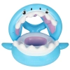 Kółko do pływania koło dmuchane dla niemowląt pontonik dla dzieci z siedziskiem z daszkiem rekin 23kg
