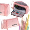 Piórnik szkolny dwukomorowy saszetka kosmetyczka rozkładany 3w1 różowy