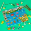 Gra drewniana rybki łowienie rybek na magnes pszczółki montessori