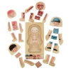 Puzzle drewniane warstwowe budowa ciała montessori chłopiec