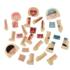Puzzle drewniane warstwowe budowa ciała montessori chłopiec