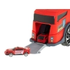 TIR laweta ciężarówka samochód transporter naczepa 2w1 parking resoraki straż pożarna 2 auta czerwone