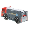 TIR laweta ciężarówka samochód transporter naczepa 2w1 parking resoraki straż pożarna 2 auta czerwone