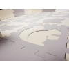 Mata edukacyjna piankowa puzzle szara ecru 36 elementów 150x150cm
