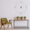 Zegar Ścienny naklejany DIY 3D regulowany rzymski srebrny 130cm