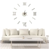 Zegar Ścienny naklejany DIY 3D regulowany rzymski srebrny 130cm