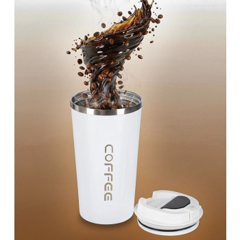 Kubek termiczny z ustnikiem termos LED 500ml biały