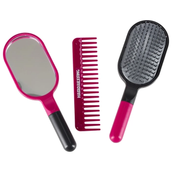 Zestaw fryzjerski dla dzieci suszarka prostownica światło dźwięk 19 elementów