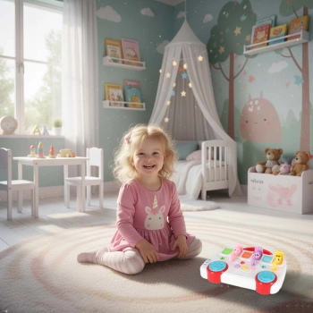 Autobus edukacyjny grający wyskakujące zwierzątka kluczyki