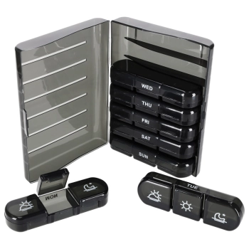 Pojemnik organizer na tabletki leki czarny