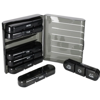 Pojemnik organizer na tabletki leki czarny