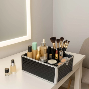 Kuferek na kosmetyki walizka organizer kosmetyczny XXL 3D