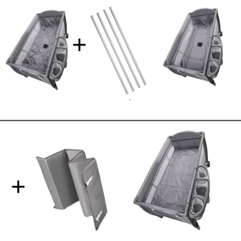 Łóżeczko dziecięce turystyczne składane dwupoziomowe przewijak max. 15kg