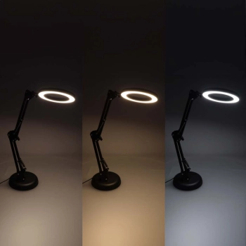 Lampka na biurko biurkowa LED z lupą szło powiększające obrotowy wysięgnik 2 sposoby mocowania